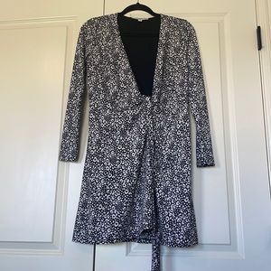 LOFT animal print wrap dress